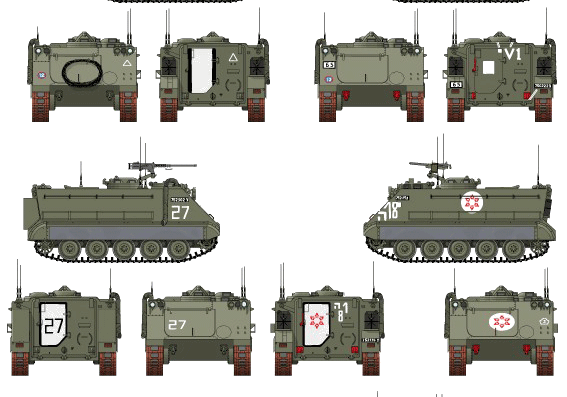 Танк M113A1 IDF (1982) - чертежи, габариты, рисунки
