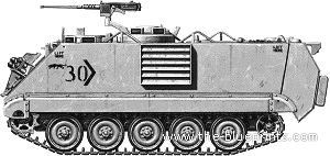 Танк M113A2 Desert Version - чертежи, габариты, рисунки