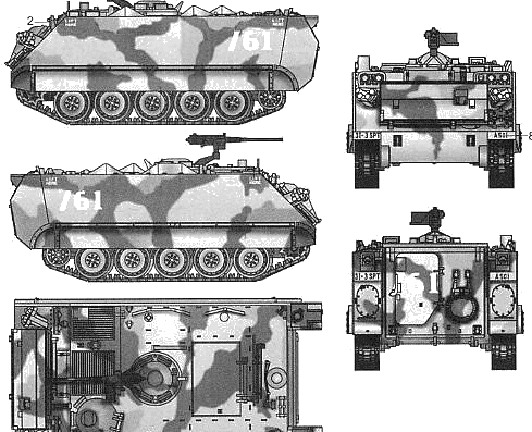Танк M113A3 - чертежи, габариты, рисунки