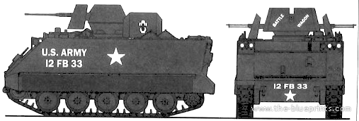 Танк M113 ACAV - чертежи, габариты, рисунки