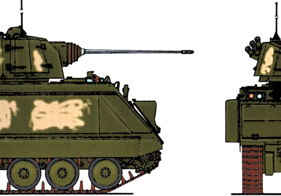 Танк M113 C25 - чертежи, габариты, рисунки