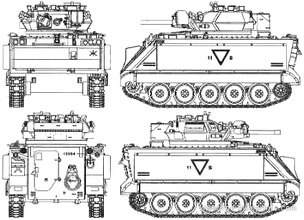 Танк M113 FSV - чертежи, габариты, рисунки