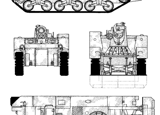 Танк M12 155mm SPG - чертежи, габариты, рисунки