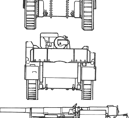 Tank M12 King Kong 155mm GMC - drawings, dimensions, figures
