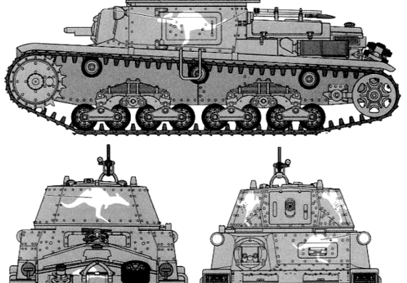 Танк M13-40 Carro Armato - чертежи, габариты, рисунки