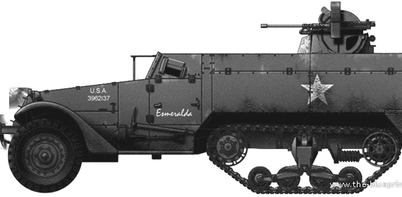 Tank M13 MGC - drawings, dimensions, figures