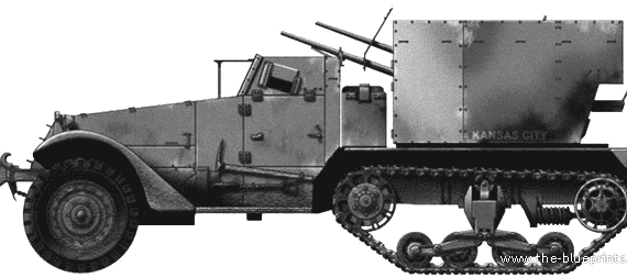 Танк M15 MGC - чертежи, габариты, рисунки