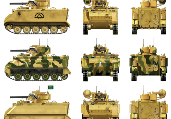 Tank M163 Vulcan - drawings, dimensions, figures