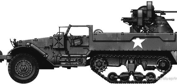 Tank M17 MGC - drawings, dimensions, figures
