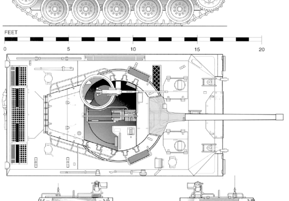 Танк M18 Hellcat 76mm Gun Motor Carriage - чертежи, габариты, рисунки