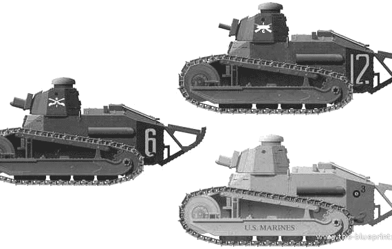 Tank M1917 6t (1927) - drawings, dimensions, figures