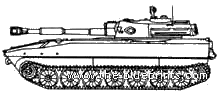Танк M1974 2S1 122mm SPG - чертежи, габариты, рисунки