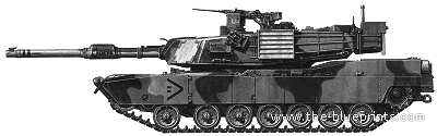Танк M1A2 Abrams MBT - чертежи, габариты, рисунки