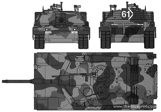 Танк M1A2 Abrams Operation Iraqi Freedom - чертежи, габариты, рисунки