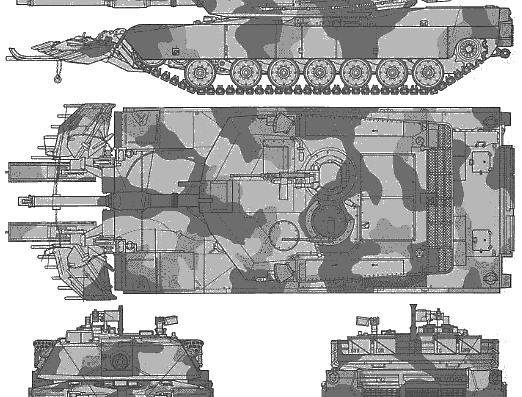 Tank M1 A1 - drawings, dimensions, figures