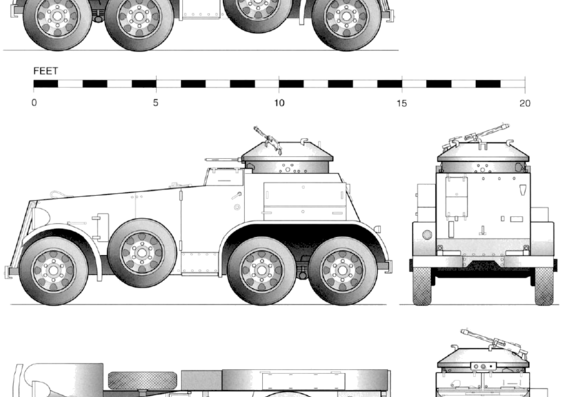 Танк M1 T4 Armoured Car (1932) - чертежи, габариты, рисунки