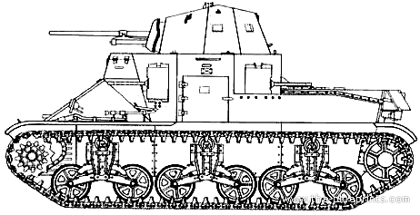 Tank M2 - drawings, dimensions, figures
