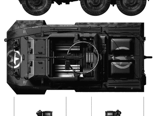 Танк M20 Utility Car - чертежи, габариты, рисунки