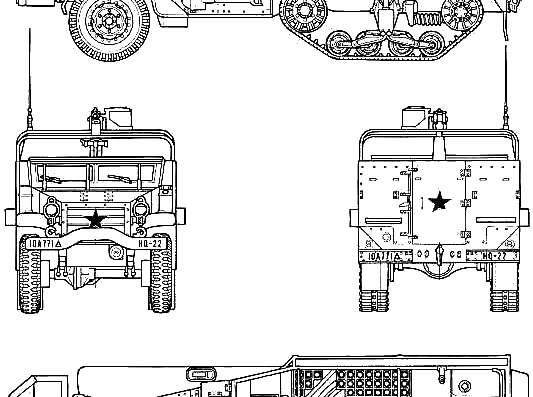 Tank M21 Mortar Carrier - drawings, dimensions, pictures