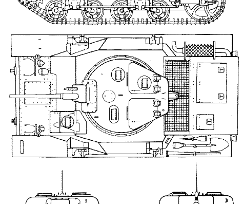 Танк M22 Locust T9E1 Light Tank - чертежи, габариты, рисунки