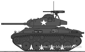 Tank M24 Chaffee - drawings, dimensions, figures