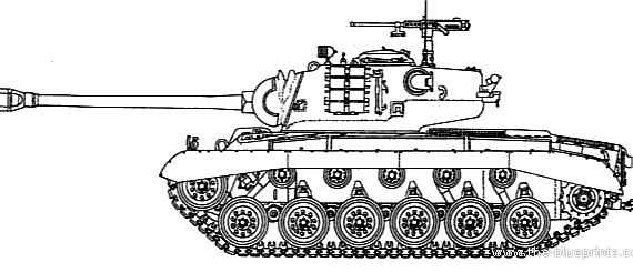 Танк M26-46 Pershing - чертежи, габариты, рисунки