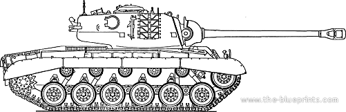 Tank M26A1 Jumbo Pershing - drawings, dimensions, figures
