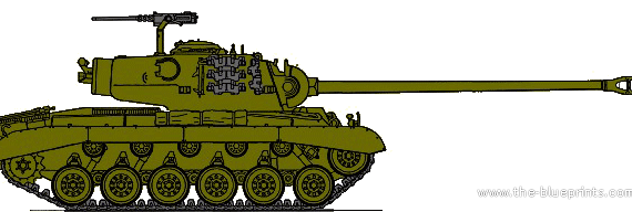 Танк M26A2 Super Pershing - чертежи, габариты, рисунки