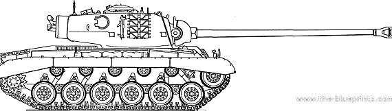 Танк M26A3 Super Pershing - чертежи, габариты, рисунки