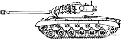Танк M26E3 Pershing - чертежи, габариты, рисунки