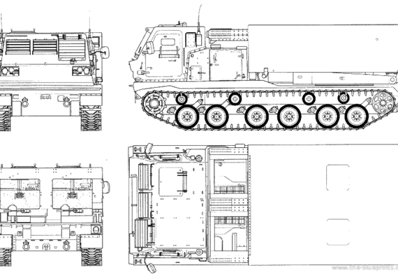 Танк M270 MLRS - чертежи, габариты, рисунки