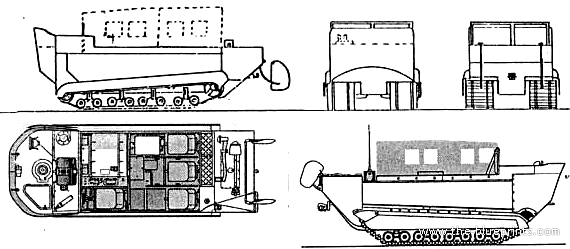 Tank M29C Weasel - drawings, dimensions, figures