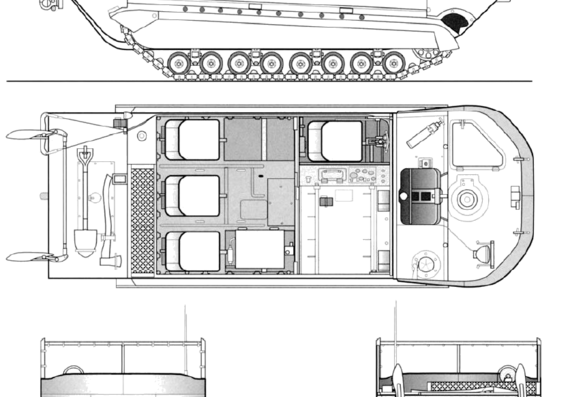 Танк M29C Weasel Cargo Carrier - чертежи, габариты, рисунки