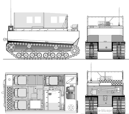 Танк M29 Weasel Studebaker T-24 - чертежи, габариты, рисунки