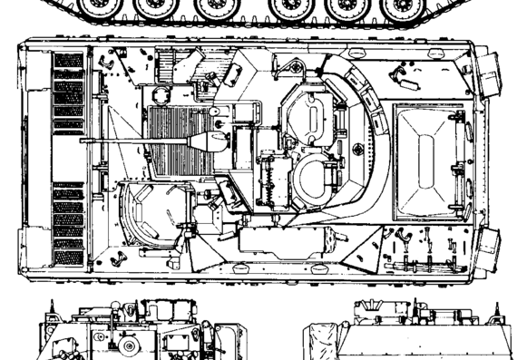 Tank M2A1 Bradley - drawings, dimensions, figures