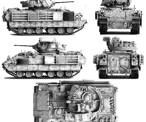 Танк M2A2 Bradley (2004) - чертежи, габариты, рисунки