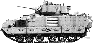 Танк M2A2 Bradley OIF (2003) - чертежи, габариты, рисунки