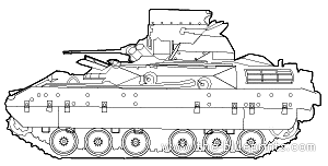 Танк M2A3 Bradley - чертежи, габариты, рисунки