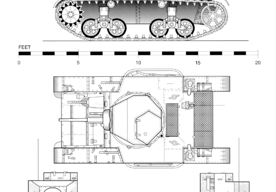 Tank M2A4 Light Tank (1940) - drawings, dimensions, pictures