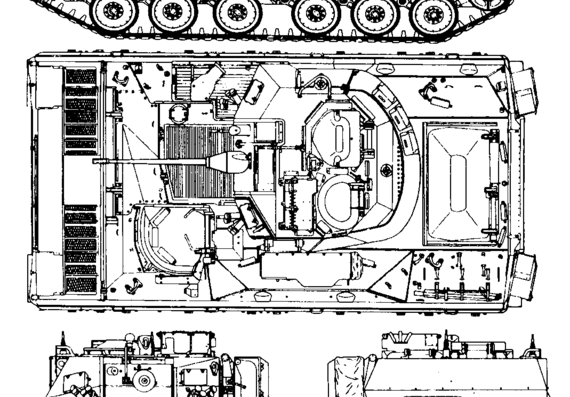 Танк M2 Bradley - чертежи, габариты, рисунки