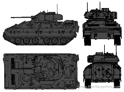 Танк M2 Bradley IFV - чертежи, габариты, рисунки