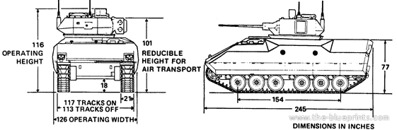 M2 tank IFV - drawings, dimensions, figures