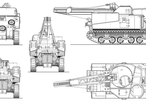 Танк M31 (T2) Tank Recovery Vehicle - чертежи, габариты, рисунки