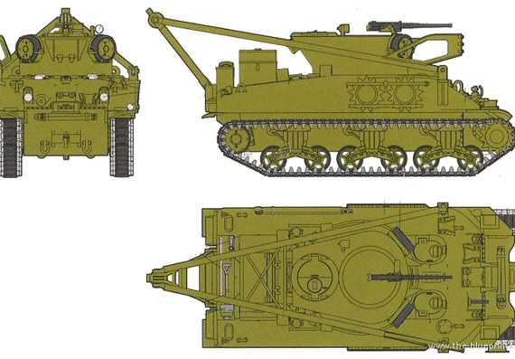 Танк M32B1 - чертежи, габариты, рисунки