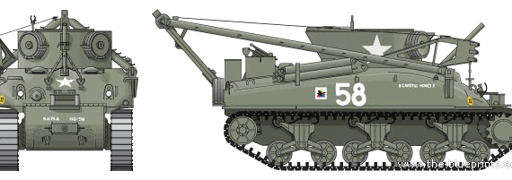 Танк M32B1 TRV - чертежи, габариты, рисунки