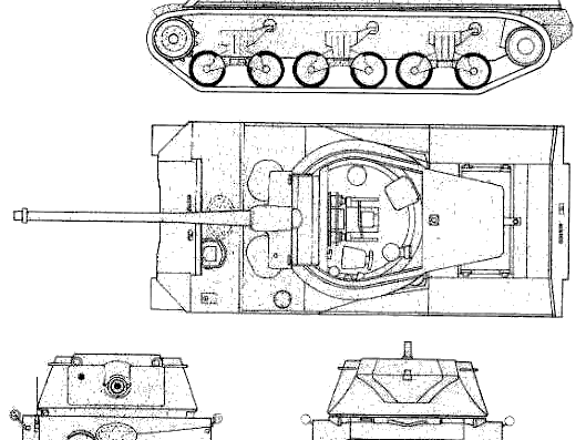 Tank M36B1 Jackson - drawings, dimensions, figures