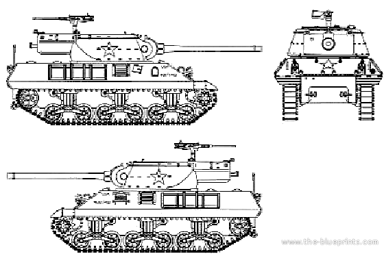 Tank M36 Jackson - drawings, dimensions, figures