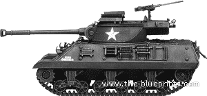 Танк M36 Jackson GMC - чертежи, габариты, рисунки