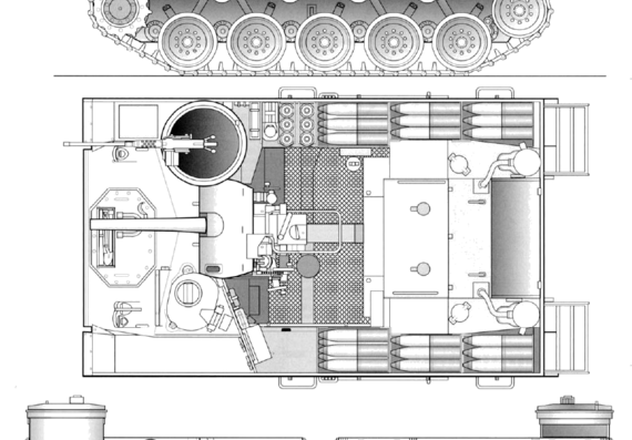 Танк M37 105mm Gun Motor Carriage - чертежи, габариты, рисунки