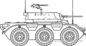 Танк M38 Wolfhound - чертежи, габариты, рисунки